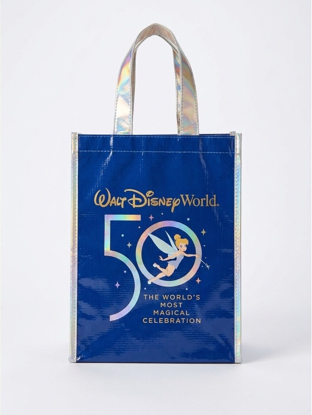 Disney World 50th Anniversary Tinker Bell Holographic Reusable Tote Bag Small